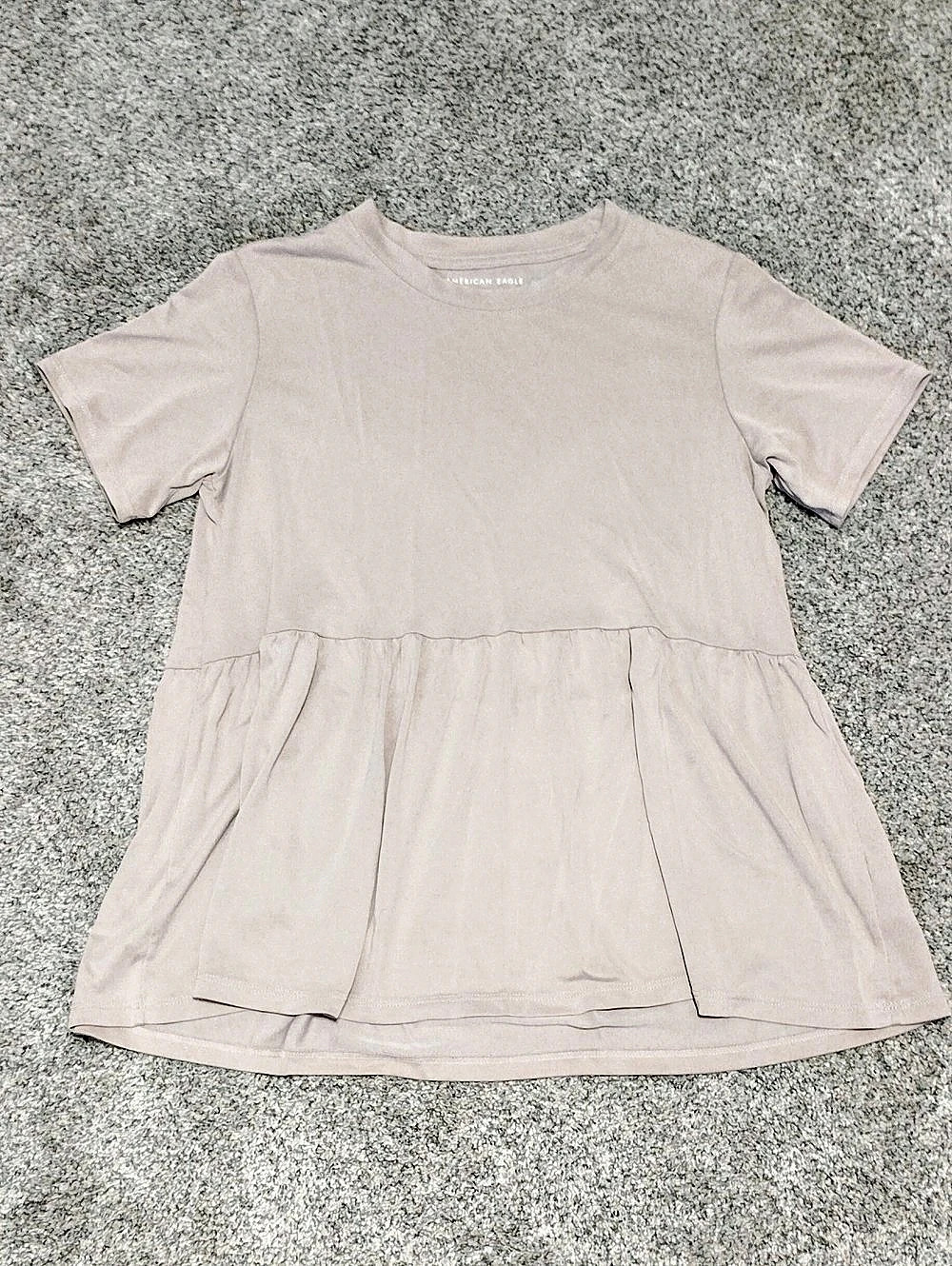 American Eagle Short Sleeve Tiered Tunic Dusty Pink Size XS